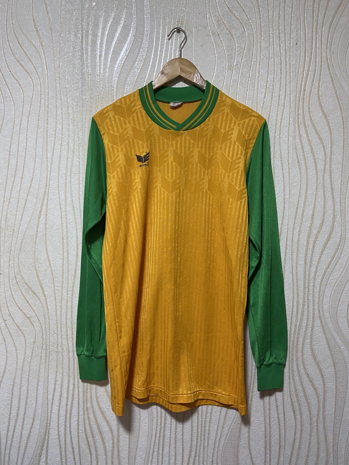 ERIMA 80s VINTAGE FOOTBALL SHIRT SOCCER JERSEY LONG SLEEVE #9 sz L MEN