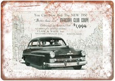 Vintage 1950 Mercury Club Coupe Auto Ad Reproduction Metal Sign A11613