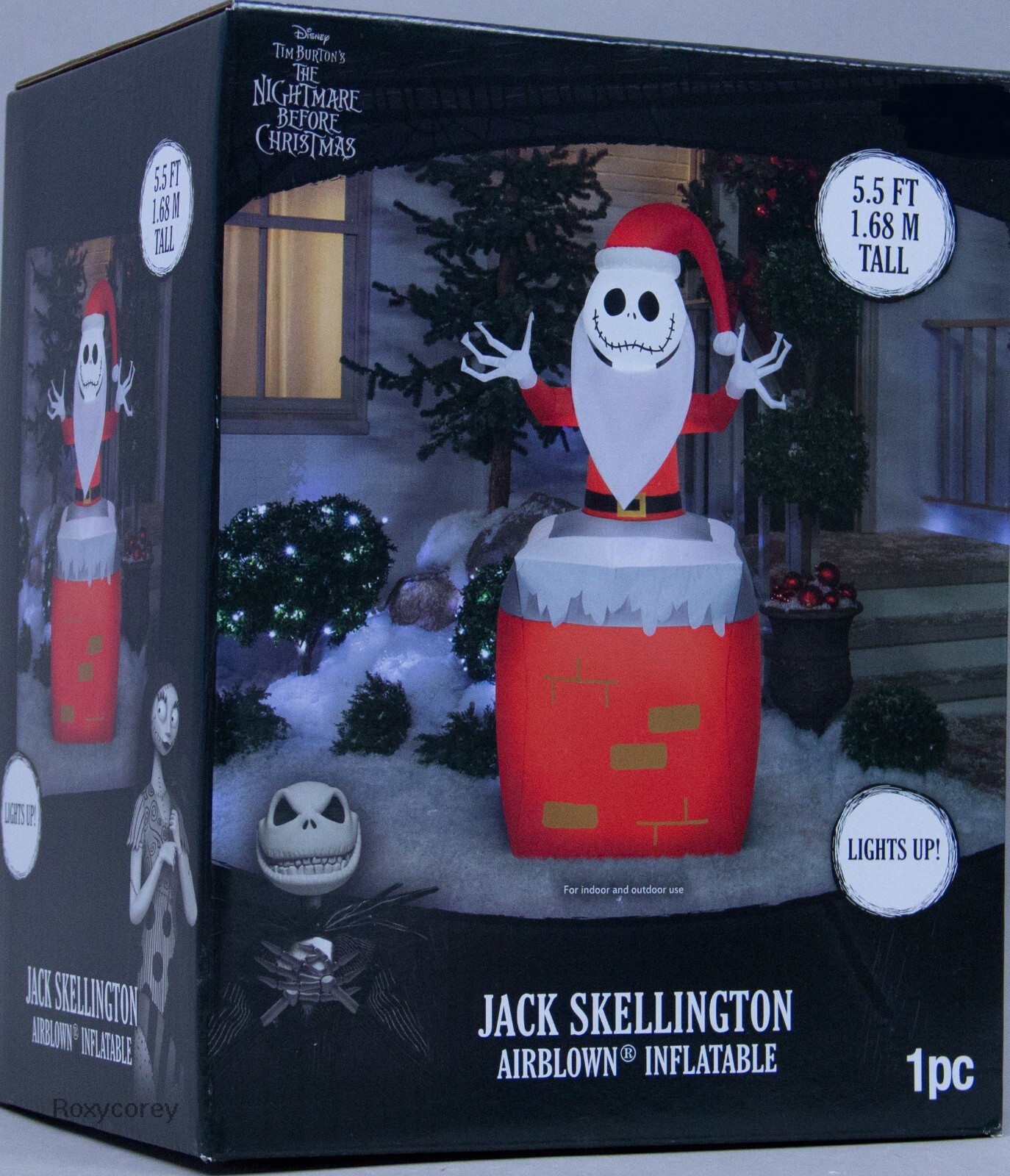 Disney Christmas 5.5 ft Jack Skellington Popping Out of Chimney Inflatable NIB