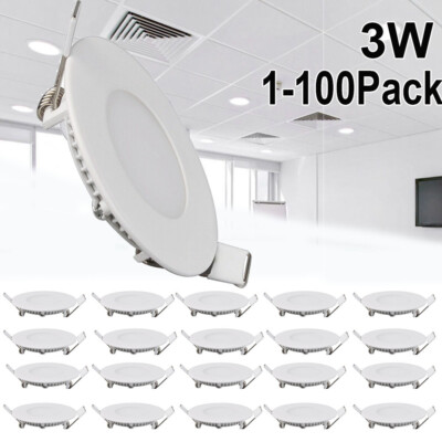 3Inch LED Ceiling Lights Ultra-Thin Recessed Retrofits Kit 6000K Daylight 3W