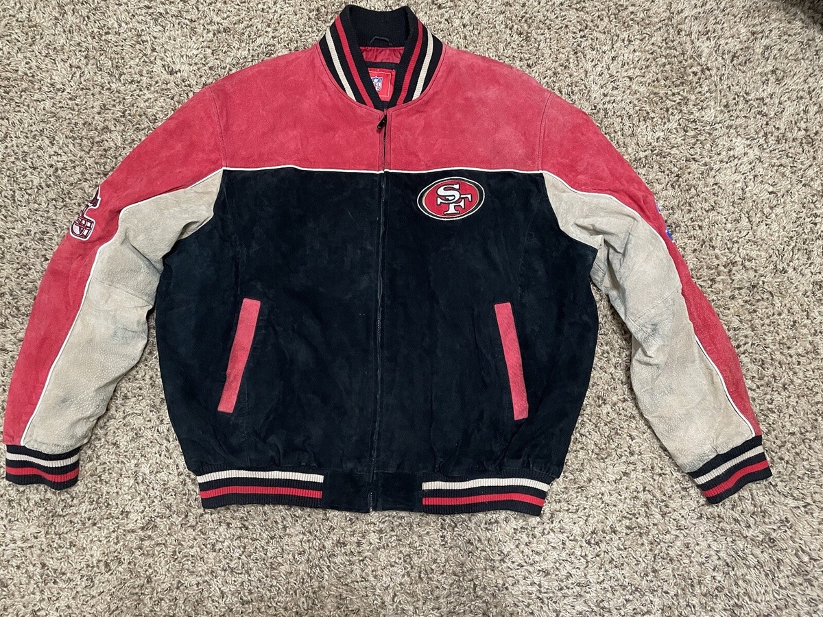 NFL San Francisco 49ers Bomber Jacket, Leather Suede, Size XXL GIII ST1