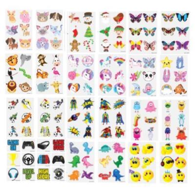 36 TEMPORÄRE TATTOOS Kinder Mädchen Jungen Neuheit Party Beute Beutel Füllung 