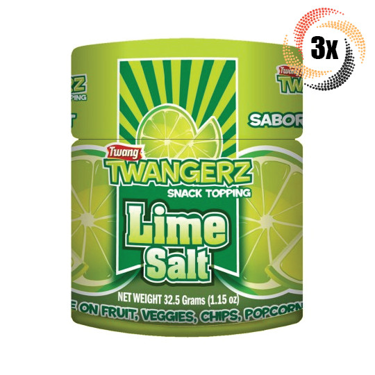 3x Shakers Twang Twangerz Lime Flavored Salt Snack Topping 115oz Fast Shipping 2690₽
