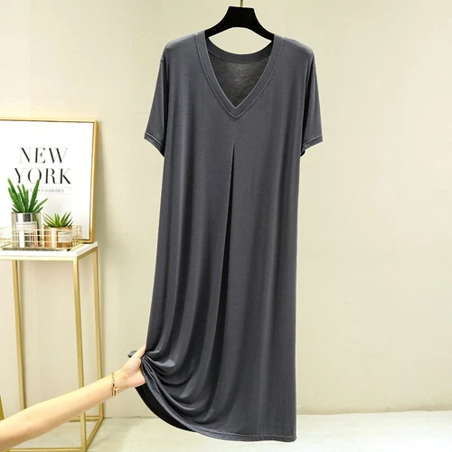 Mujeres Manga Corta Camisón Camisa para Dormir Camiseta Pijama Prenda para el torso Vestido Camiseta Camisón - Imagen 14 de 30