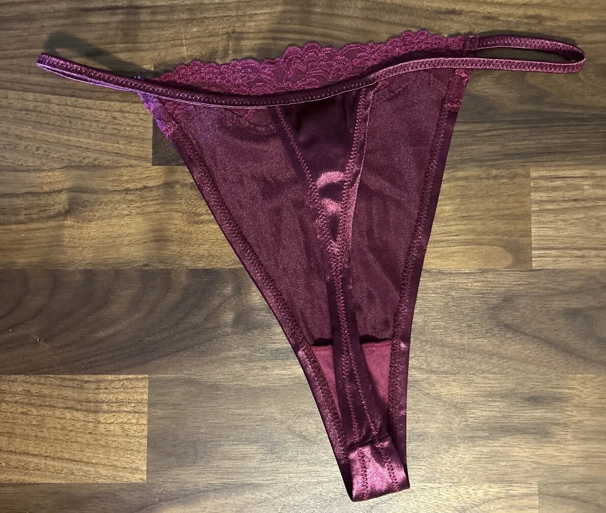 Vtg MAIDENFORM Stretch SATIN Panty STRING Bikini Thon… Gem