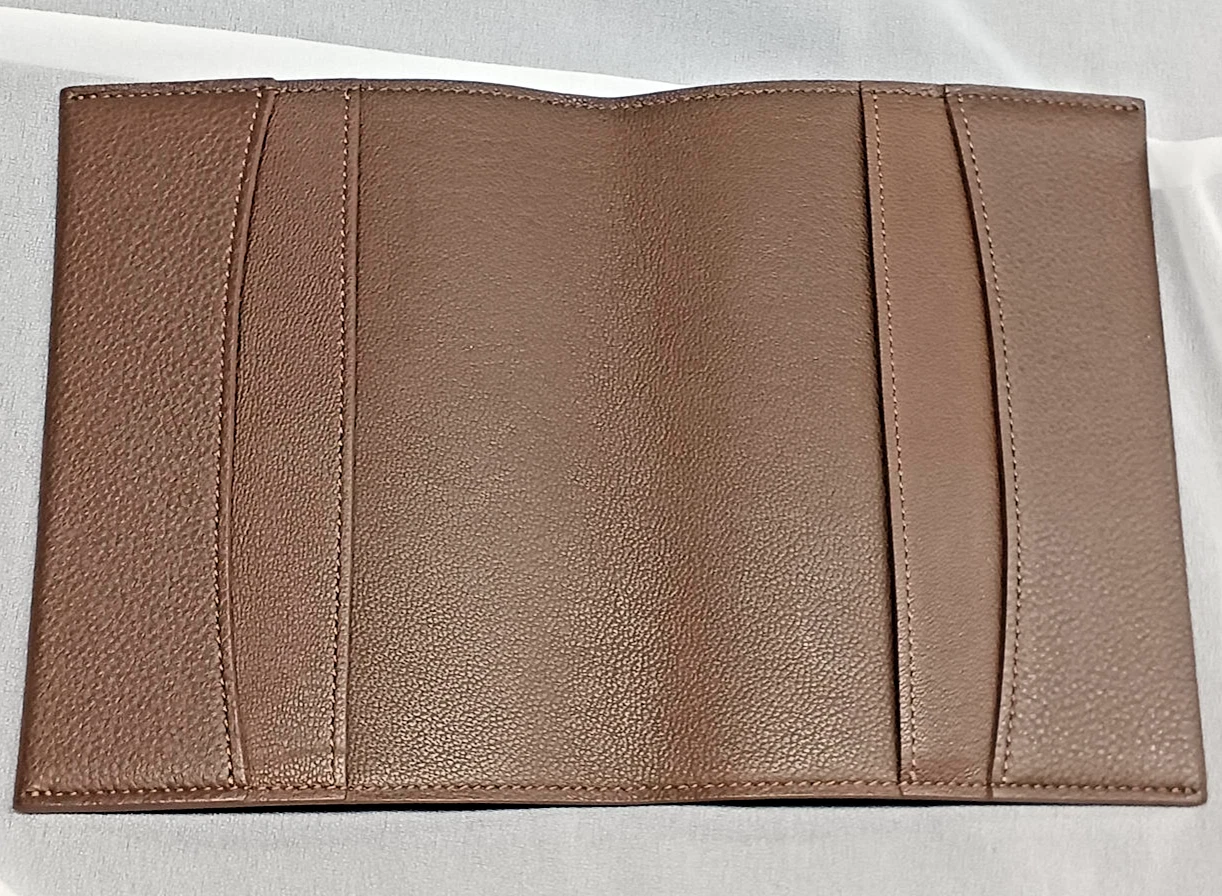 LOUIS VUITTON（LV） Autentica custodia libro logo LOUIS VUITTON cover note pelle marrone