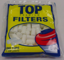 TOP PREMIUM KING SIZE CIGARETTE FILTER TIPS - 15 MM LENGTH - BAG OF 100