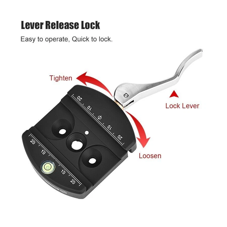 Sunwayfoto DRX-60 60mm Lever Quick Release Arca Swiss Clamp Compatible RRS Plate - Image 4 of 4