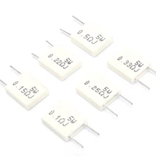 5W Non-inductive Cement Resistor ±5% 0.1 Ohm 0.15 0.22 0.25 Ohm 0.33 Ohm 0.5 Ohm