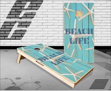 Starfish Beach Wood Cornhole Boards Bean Bag Toss Game