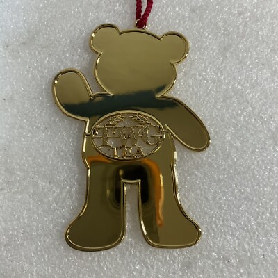 TWG Tea Metal Golden Colored Bear Ornament GnuCollectibles