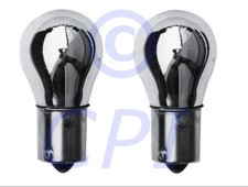 2 x Chrome/Silver BA15S/382 21W Amber Indicator bulbs s