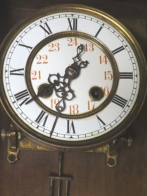 Rare Antique Mauthe 24 hour military wall mantel pendulum time