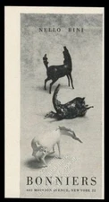 1954 Nello Bini animal figures photo Bonniers NYC vintage print ad