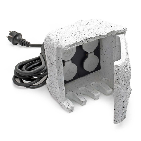 4-Fach Gartensteckdose AußEnsteckdose Steinoptik Outdoor 5M Kabel-image