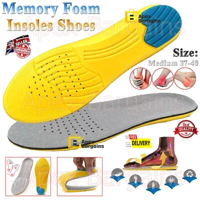 Unisex Memory Foam Insoles Orthopaedic Shoe Trainer Pads Foot Feet Comfort Soft