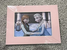 Disney Parks Art Frozen Elsa & Anna Official Laser 3D Cel Print Limited Release