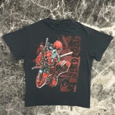 Vintage Deadpool Shirt Mens Medium Marvel Mad Engine Y2K Movie Promo Superhero