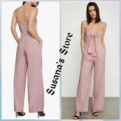 NWT BCBG MAXAZRIA SIZE TIE-FRONT PINSTRIPED WIDE LEG