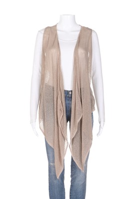 beige sleeveless cardigan