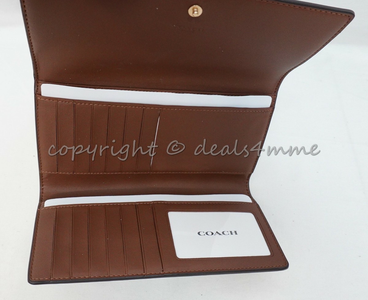 NWT! Coach C5966 Slim Trifold Wallet In Signature Canvas in
