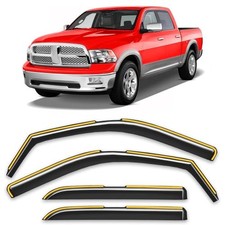 in-Channel Window Rain Guards Fit Fit for 2009-2018 Dodge RAM Crew Cab Mega Cab