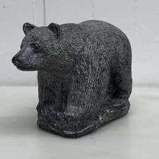 A Wolf Original Bear Figurine Sculpture Handmade Canada Soapstone Shelf Sitter