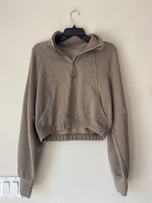 Lululemon Scuba Cropped Funnel-Neck Half Zip Waffle S