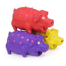 Squeaky Pig Dog Toys, Interactive Durable Latex Rubber that Oink Pig Chew Toy...