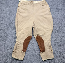 Vintage 1930s Jodhpurs Sz 26x20 Tan NRA Vintage Riding Pants Cotton Leather True