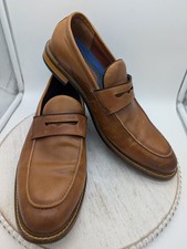 Vince Camuto Men's Layton Leather Slip-on Penny Loafer, Cognac/Brown Sz 12M