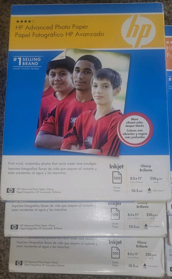 HP Advanced Inkjet Photo Printer Paper Glossy [50/100] Sht Packs 8.5"x11" SEALED - Image 3 of 4