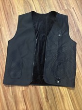 Black Battery Powered Heated Vest Vest ONLY Faux Fur Lined Womens READ DESC.