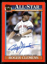 2026 Topps #91AS-RC Roger Clemens Orange /25 On Card Auto