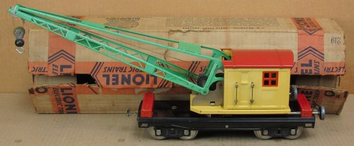 Lionel Prewar No. 219 Crane Car w/Box Standard Gauge