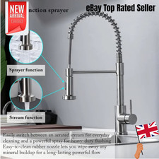 Pull Out Kitchen Tap Mixer Spray Faucet Stainless Steel 360° Swivel Sink Tap UK