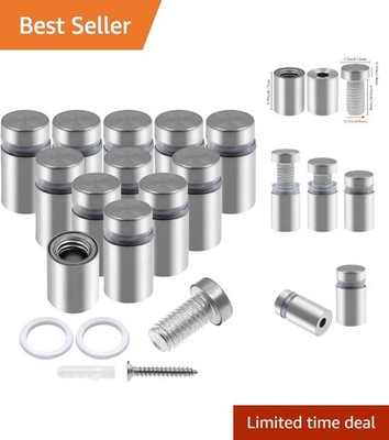 Versatile 12 Pcs Stainless Steel Standoff Screws - Perfect for Glass & Acrylic