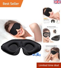 Image of Ultra-Soft 3D Contoured Black Sleep Mask – Zero Pressure Design for Better Sleep