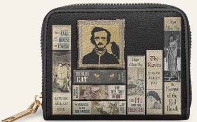 Edgar Allan Poe's Library Mini Wallet Horror Goth Halloween New NWT