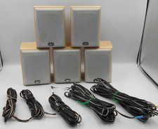 ACOUSTIC SOLUTIONS SURROUND COMPACT SPEAKERS + WIRES  X 5 TESTED & WORKING READ
