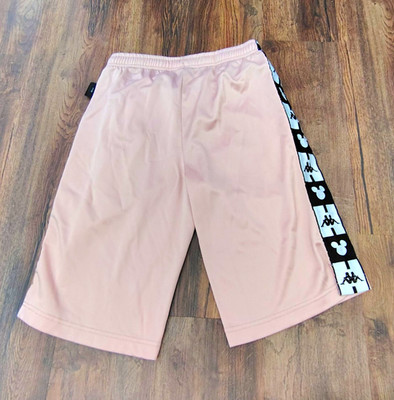 Kappa womans Pink Sweat Shorts Drawstring Elastic Waist Logo Accent Size S