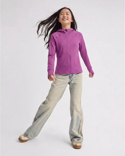 The North Face Girls Amphibious Sun Hoodie Girls L Purple Full Zip UPF 40+ Flash