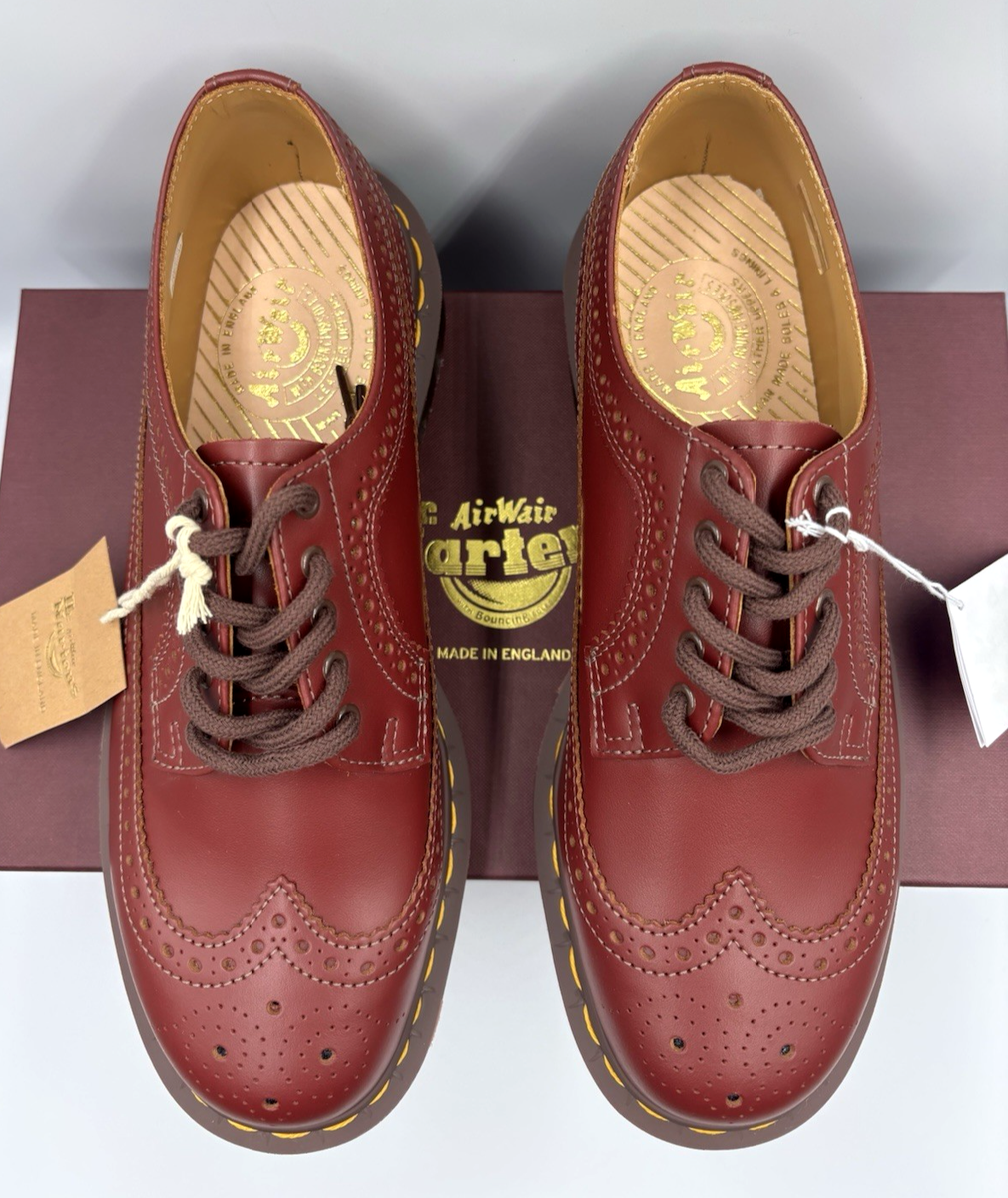 DR MARTENS 3989 OXBLOOD RED MADE IN ENGLAND BROGUE SHOES SIZE UK 8