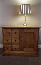 LAURA ASHLEY Garrat 1-Door 6-Drawer Sideboard - Honey