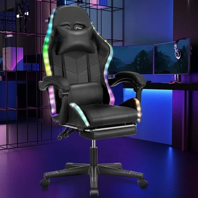 OYAJIA Gaming Stuhl Drehstuhl Sportsitz Chefsessel Bürostuhl Racing inkl. Lautsprecher