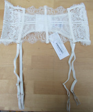 Embroidery Lace Wide Suspender Belt Karen Millen Ivory Suspenders - Medium