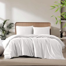 Queen Duvet Cover Set 3 Pieces, 100 Organic Viscose derived from Bamboo,