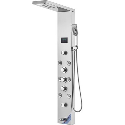 Shower Panel System, 6 Shower Modes, LED & Screen Hydroelectricity Shower Panel