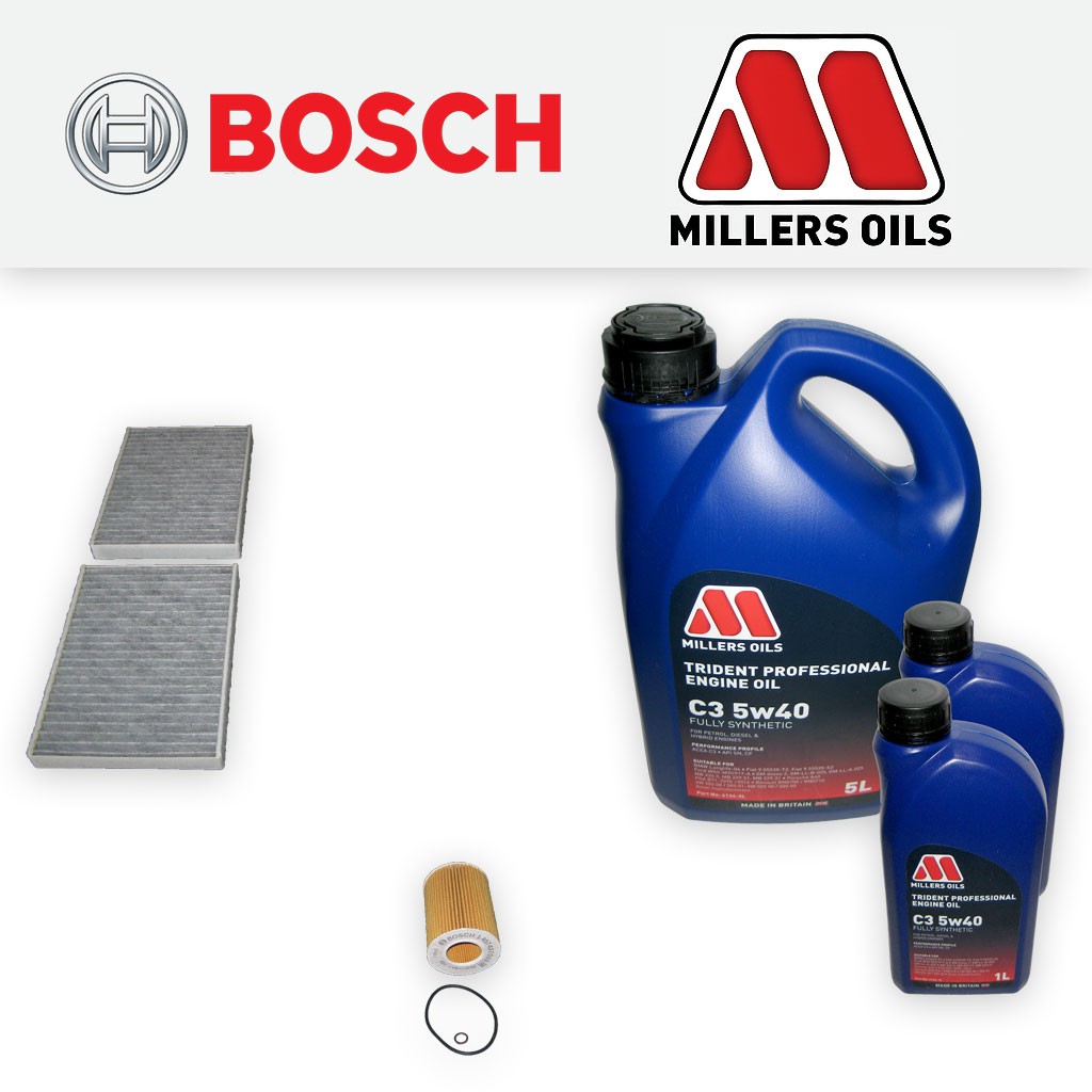 SERVICE KIT for BMW 5 SERIES (E39) 520I M54 OIL CABIN FILTER +5w40 OIL 2000-2004