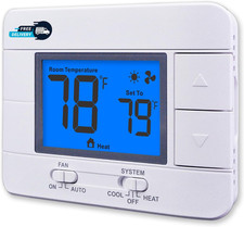 Non Programmable Thermostat for Home 1 Heat/ 1 Cool Single-Stage System, with Ro